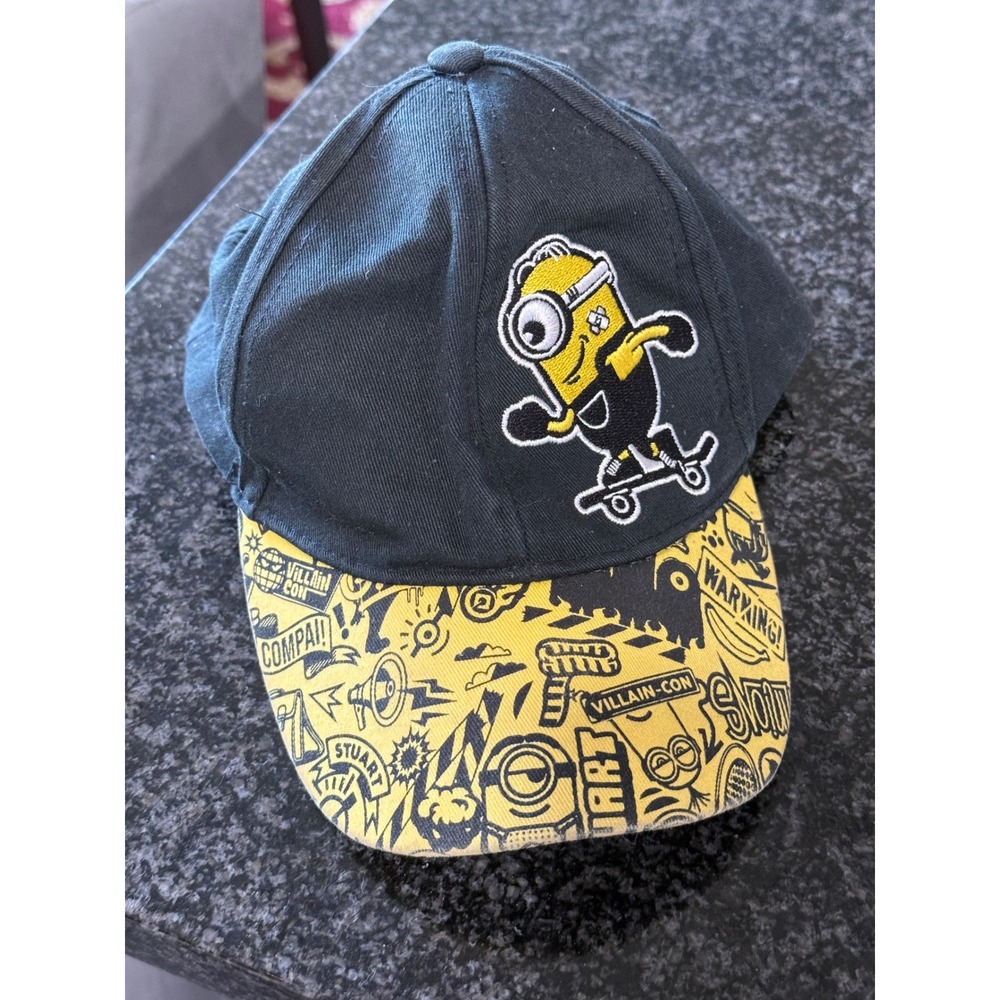 Minions The Rise of Gru Baseball Cap One Size Black Yellow Skater‎ Hat